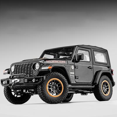 1:18 Jeep Wrangler Rubicon Off Road SUV Alloy Diecast Model Car Boy’s High Simulation Miniatures Holiday Present & Home Trendy
