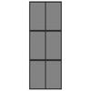 Sliding Door Black 76 X 205 Cm Tempered Glass and Aluminum