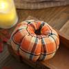 Halloween Decorations Plaid Fabric Pumpkin Ornaments Fall Harvest Thanksgiving Farmhouse Table Decor Set of 3