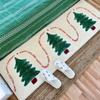 Xmas Faux Cashmere Kitchen Carpet Christmas Tree Bedside Rugs Anti Slip Door Bath Mat Gingerbread Man Floor Mat Navidad Decor