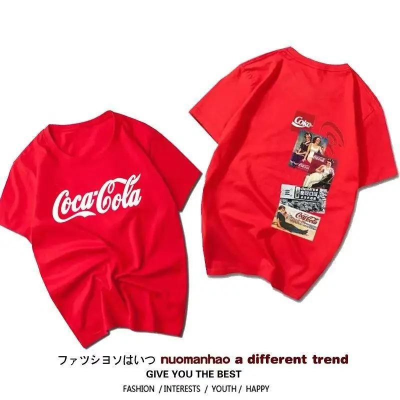 New Coca Cola Collaborative Fanta Sprite Short Sleeve T-Shirt Unisex Couple's Fashion Cotton Summer Casual Print 2026 New Tees