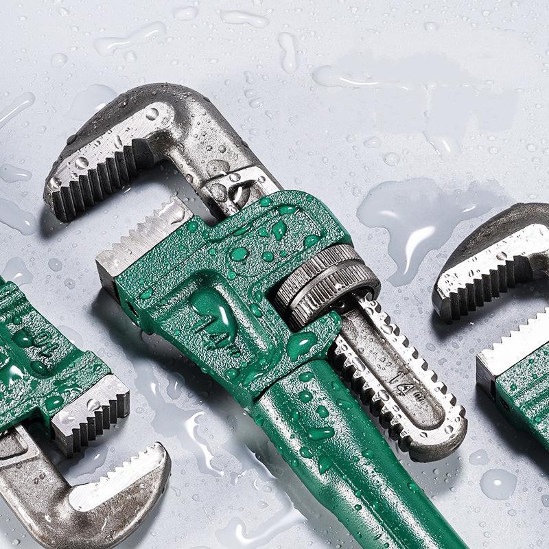 Heavy Duty Carbon Steel Straight Pipe Wrench 10", 12", 14", 18" Pipe Plier Universal Industrial Adjustable Plumbing Hand Wrench