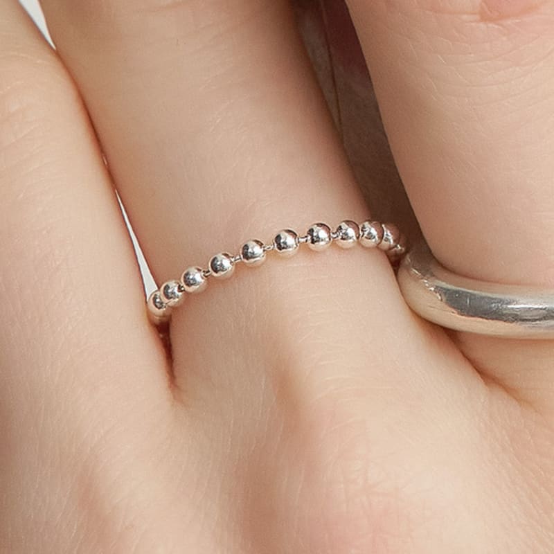 UNI.J [Cotidiano]Ball Chain Silver Ring Ir271