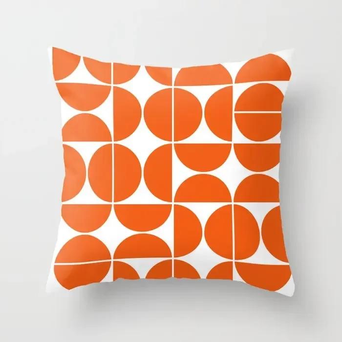Orange Geometric Pillowcase Cushion Cover For Home Sofa Chair Decor Pillowcase