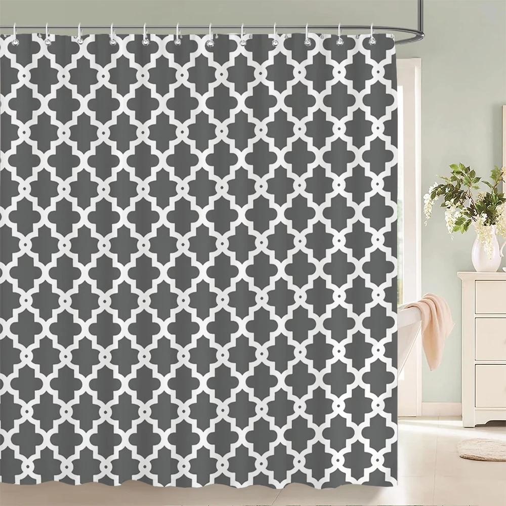 Waterproof Shower Curtains for Bathroom Home Decor Polyester Fabric Shower Curtains Geometric Pattern Multi-size Shower Curtain