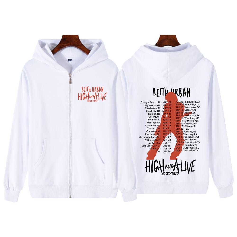 Keith Urban High and Alive Tour 2025 Zip-Up Hoodie Lässiger Reißverschluss-Hoodie Sweatshirt Unisex