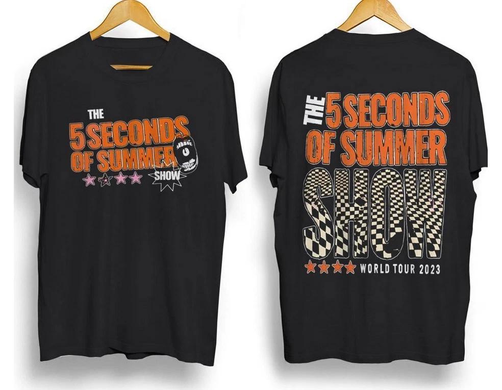 5 Seconds Of Summer Music Shirt, V1 Y2K Merch Vintage The Show 2023 Tour 5 Secon S