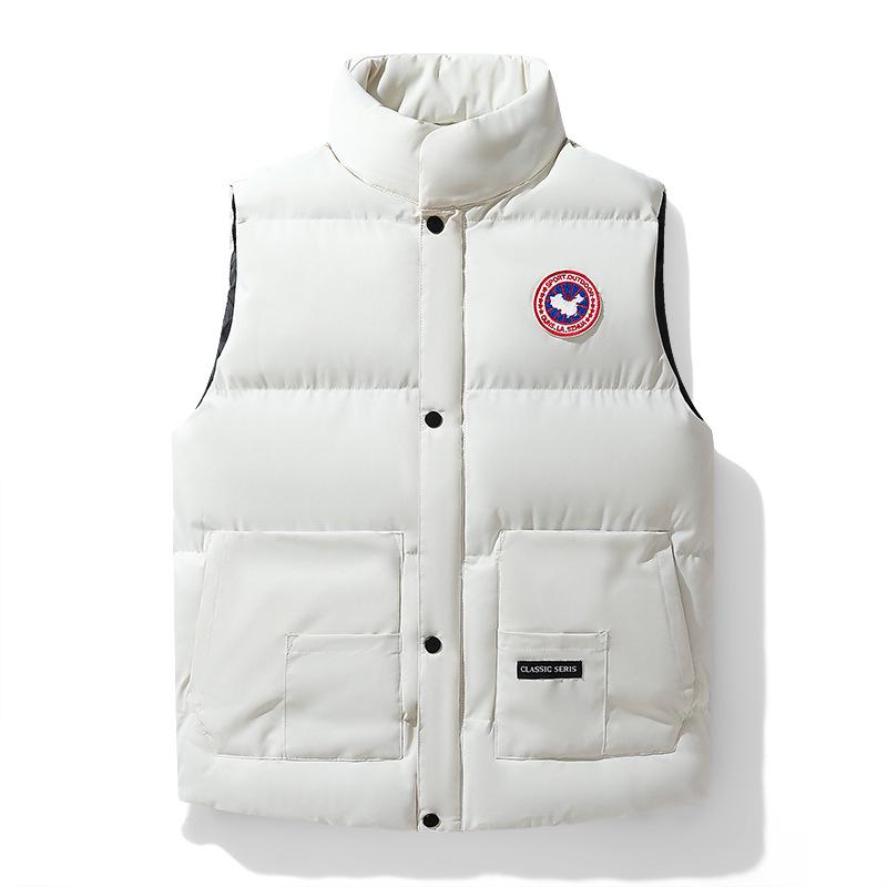 

Мужской теплый жилет без рукавов в корейском стиле - модный жилет из хлопка на осень/зиму 3XL белый