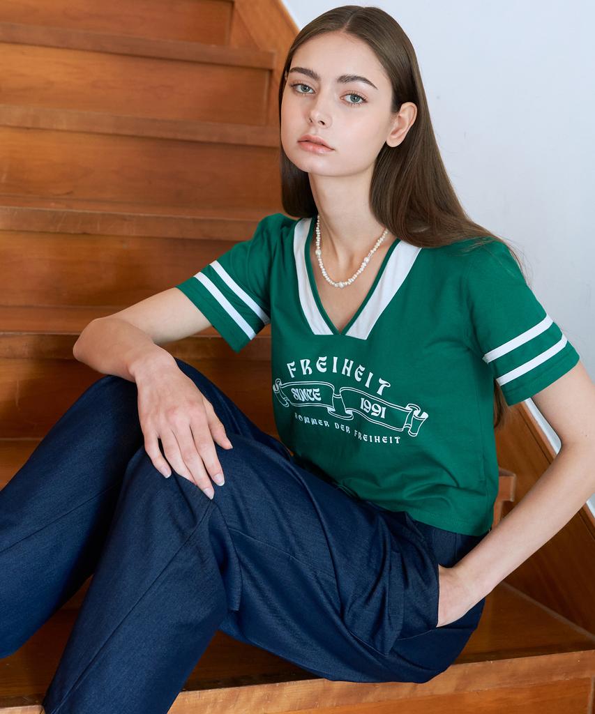 THEFRHT Color Block Somer Logo T-Shirt (Green)
