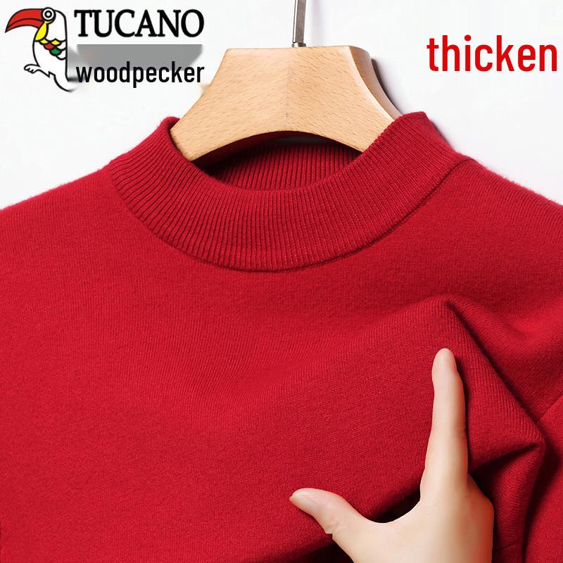 

Woodpecker Men s 100% Pure Cashmere Fleece-Lined Sweater - Thickened Winter Base Layer 175/XL for 69-77kg