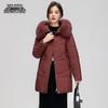 Xuezhongfei Women's Mid-Length Down Jacket with Fox Fur Collar