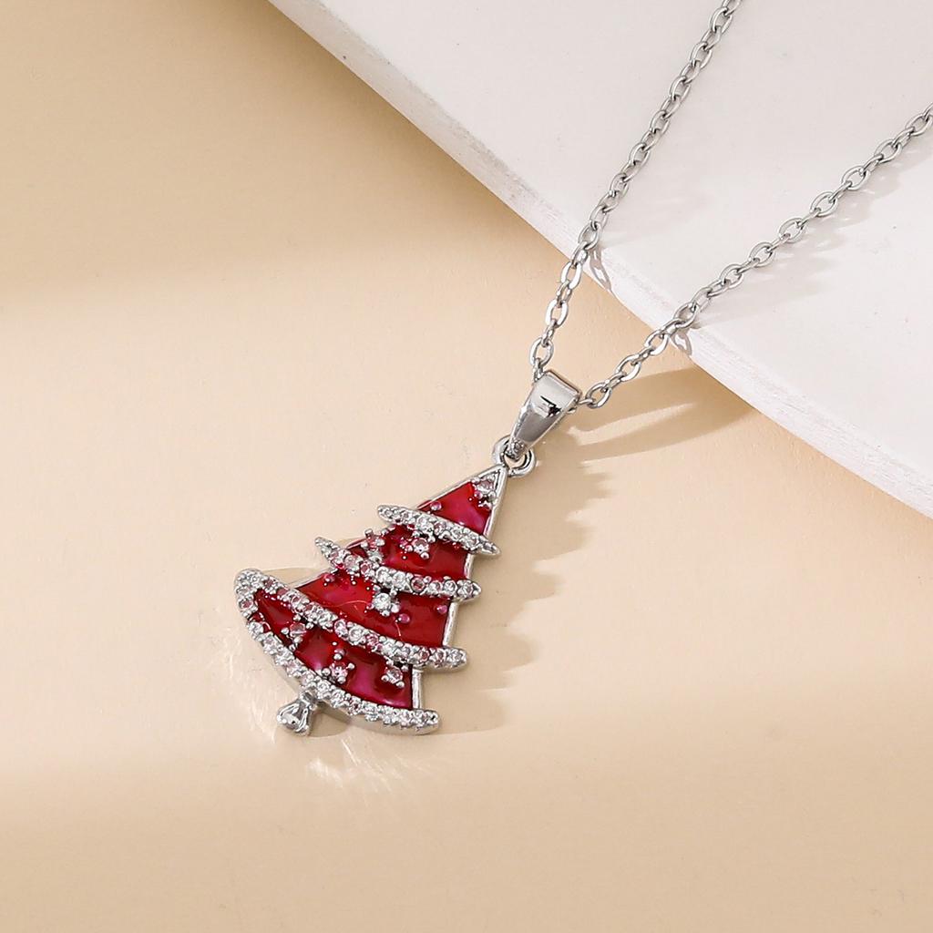 European Hot Sale Christmas Series Pendant Necklaces Light Luxury Gift TungstenCross Chain Necklaces