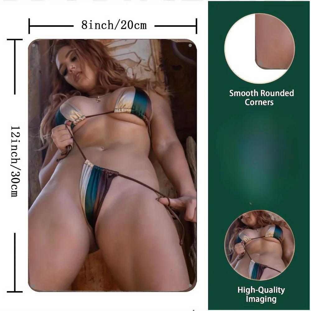 1pc Bikini Model Metal Sign, Iron Wall Art. Decorates Home, Kitchen, Etc. Vintage Style Poster for Various Spaces.