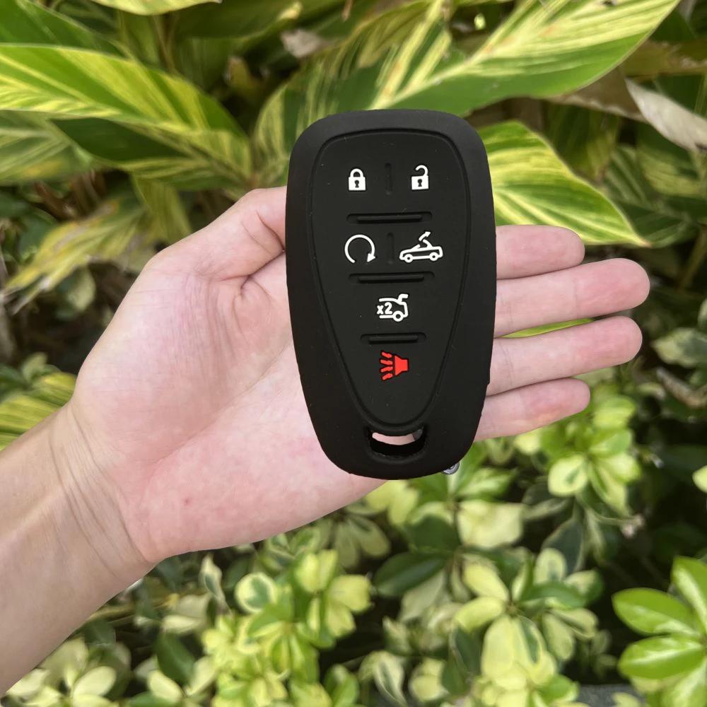 

6 Buttons Silicone Car Key Cover Case Keychain Accessories for Chevrolet Malibu Cruze Cavalier Sail3 Captiva Trax Lova Rv Camaro чорний