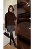 2025 Women's Autumn/Winter Solid Color High Neck Loose Knit Sweater