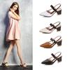 Sandals for women's summer 2024 new Korean version with pointed toe buckle and Roman shallow mouth thick heel high-heeled shoes