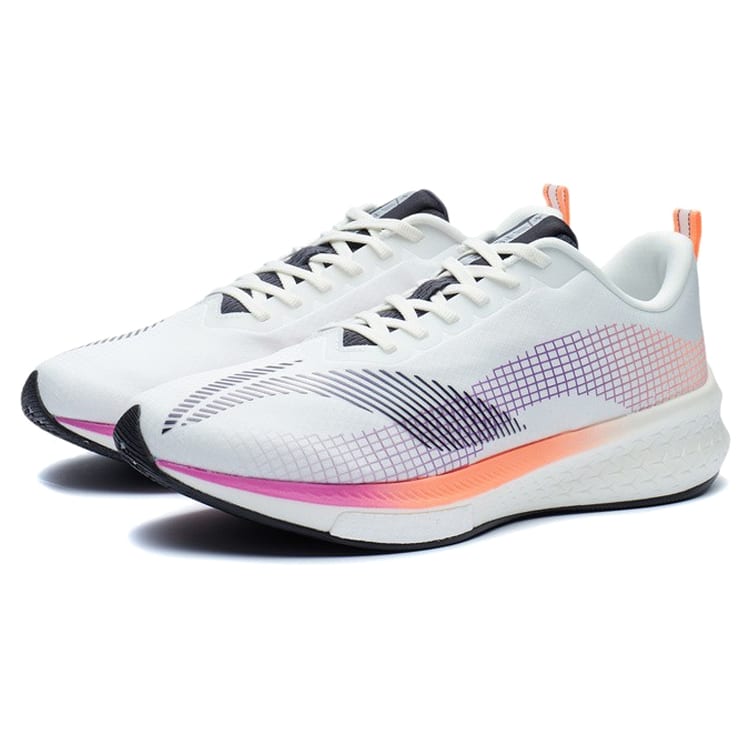 Chaussures de course basses Li Ning Red Hare 5 Pro Antidérapantes, Résistantes à l'abrasion, de Soutien, Réfléchissantes pour Homme Blanc ARMR015-1