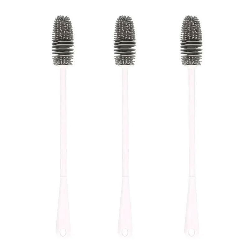 Household Long Handled Silicone Cup Brush Cup Cleaning Brush No Dead Corners Or Gaps Plastic Brush Milk Bottle Cleaning Brush
