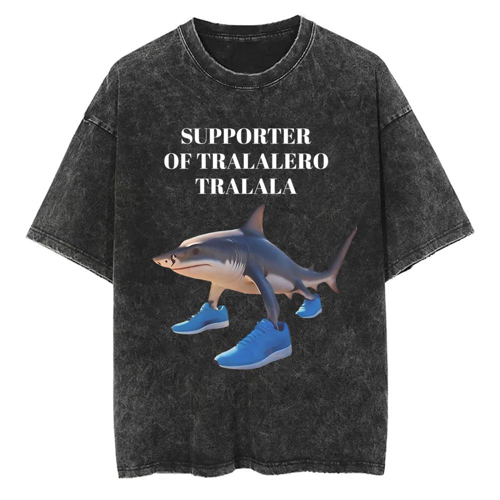 Yk Tshirt Men New In Top Tees Mens TShirt Vintage Washed Bombardiro Crocodilo T Shirt Funny Plane Bomber Crocodile Meme