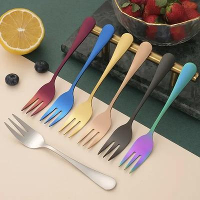 Serie 1010 Edelstahl Obstgabel, Dreizinkige Kuchengabel, Dessertgabel, Hotelgeschirr, Geschenk, Laserlogo