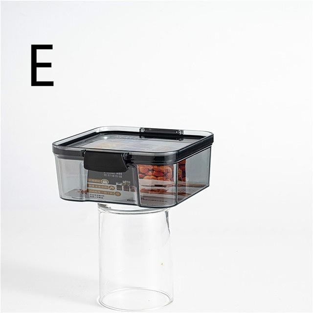 Transparent Square Sealed Fresh-keeping Box Japanese Style Kitchen Grain Storage Tank for Snacks and Dried Fruits