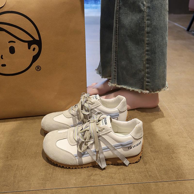 Ballet Wind Super Soft Sole German Training Shoes Women's 2025 Summer New Light and Breathable Casual Color Matching Lace-up Forrest Gump Shoes Board