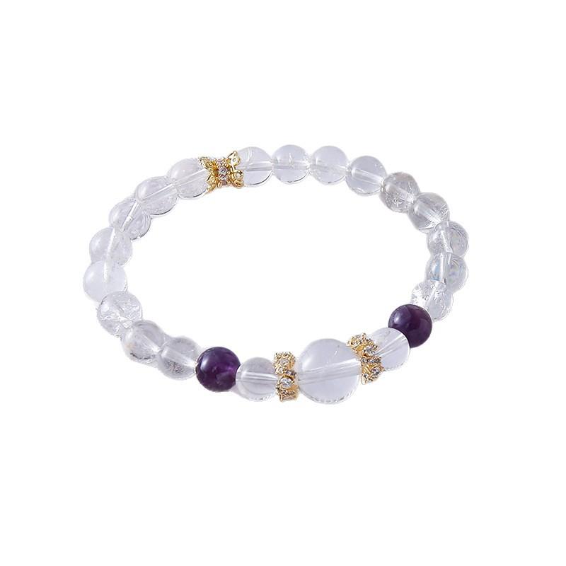 Natural powder crystal strawberry crystal 8mm bracelet Bangles Women Fashion Jewelry accessories Gift