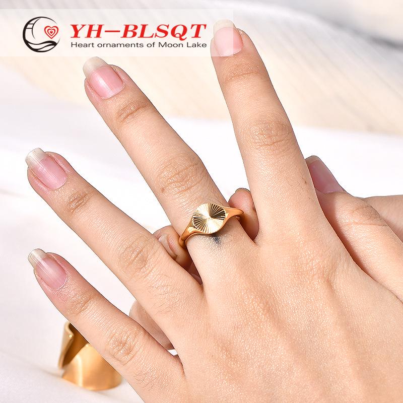 18K Gold IP Electroplated Stackable Sunshine Ring - High Polished Fashion Jewelry Gift