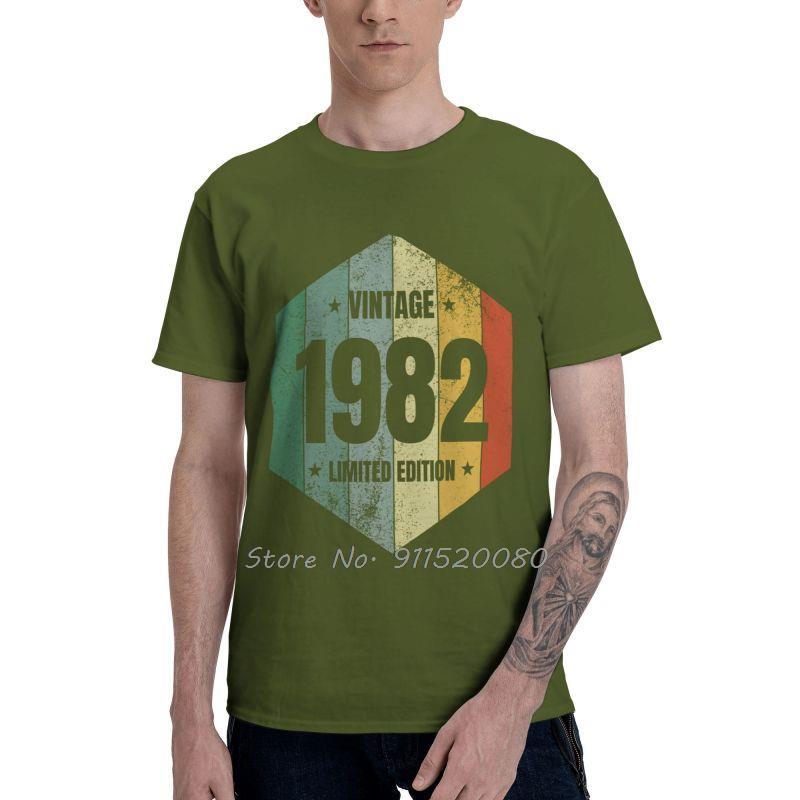 Vintage Legends Are Born In 1982 Tshirt Men Fashion Tee Tops Cotton T Shirt Old Birthday Tshirt Gift Harajuku Streetwear