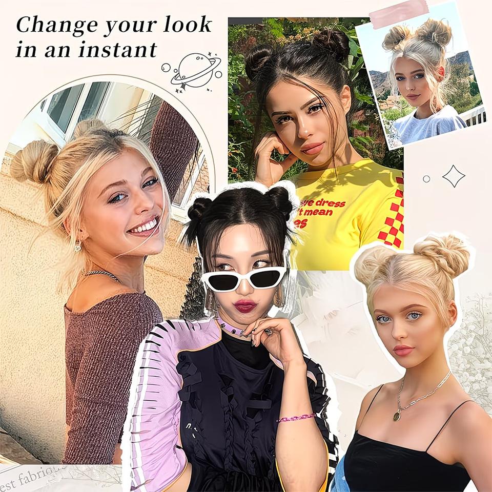 Міні Пучок Перуки Стиль Зачіска Пучок Нарощування Перука Недбалий Вушка Кішки Накладне Волосся Петля Затискач Стиль Пучок