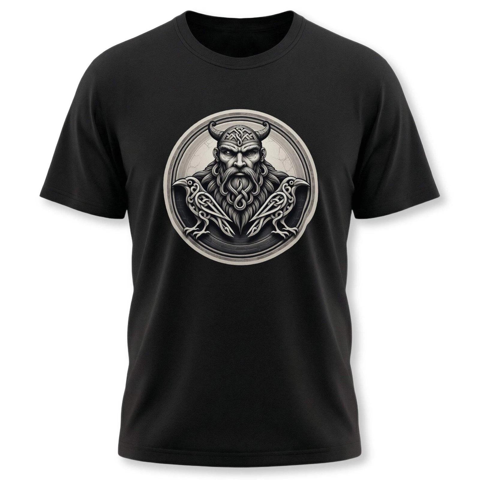 Viking Odin Raven T-Shirt | Norse Mythology Graphic Print Unisex Tee Shirt XXXL