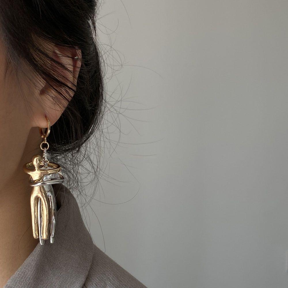 Two People Hugging Stereoscopic Hoop Earrings Drop Earrings Dangle Earrings Fashion Accessories