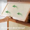Narrow Entryway Bamboo Shoe Cabinet 7-Tier Free Standing Storage Cubby with 2 Flip Drawers & Door Ventilation Odor-Free Shoe Org