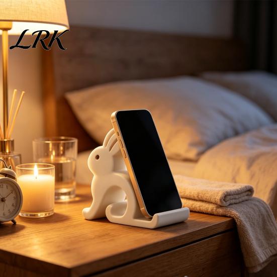 Creative Rabbit Phone Holder Cute Holder, 3D Printed Cell Stand, Bunny Lightweight Travel Shape Mobile Universal Hands-Free Desktop Mount for
