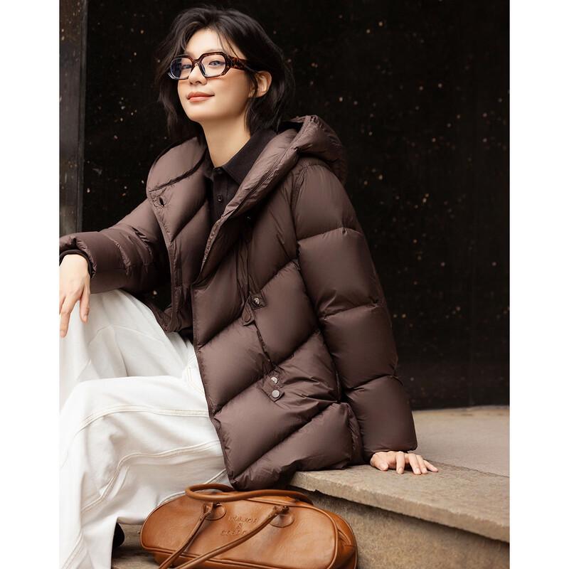 Demana Women's 15D Puff Cloud Hooded Loose Mid-Length Puffer Down Jacket