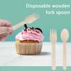 100/200pcs Disposable Wooden Fork and Spoon 14cm for Tasting Sampling Yogurt Ice Cream Dessert Forks Spoons Party Supplies TMZ