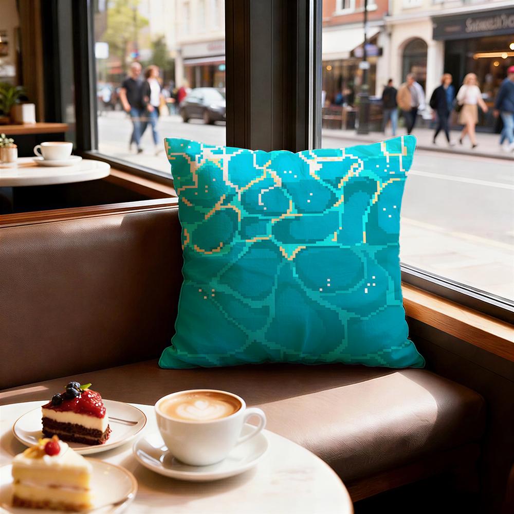 Light Blue Ocean Ripple Cushion Cover Decorative Cushions Covers Cover Sofa X Pillow Piece X X Pillowcase