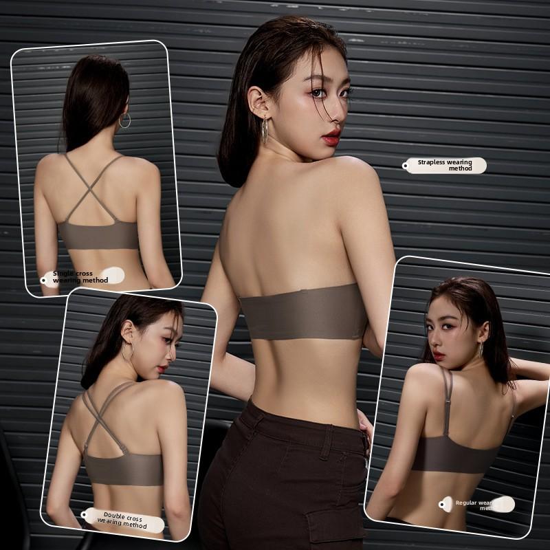 Integrated Cup Front Closure Push Up Bra, Zero-Feel Breathable Seamless Anti-Sagging Side Support Wireless Women's Lingerie