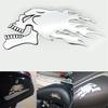 New 6x14cm Pair Skull Head Flame Style Motorcycle Fuel Gas Tank Fairing Badge Decal