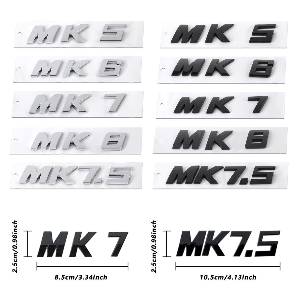 AUEVJ1 ABS Letter Logo Car Body Rear Trunk Badge Sticker Auto Decal Decoration Accessories for Volkswagen MK5 MK6 MK7 MK7.5 Emblem