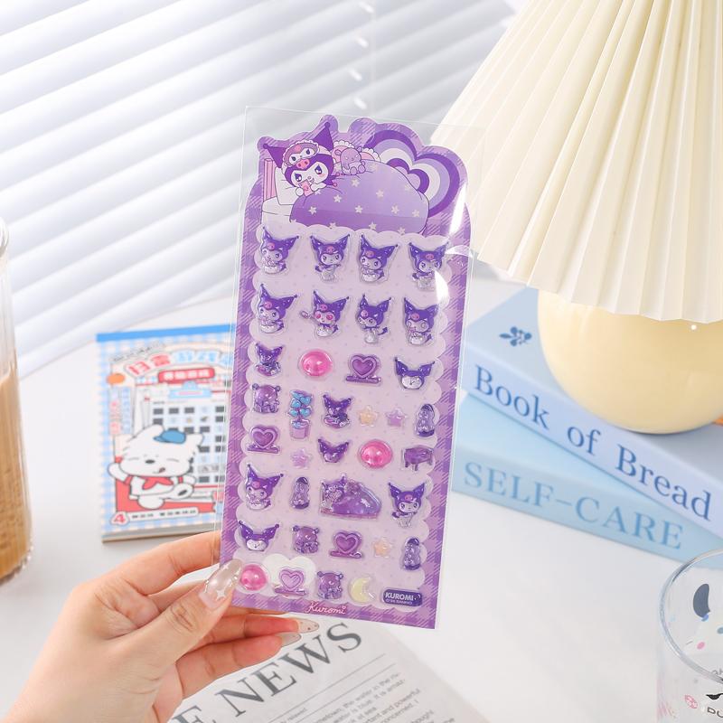 Anime Sanrio Hello Kitty Kuromi Stickers Cinnamoroll My Melody Cartoon Mobile Creative Decoration Sticker Girl Birthday Gift 3D Kid Friendly