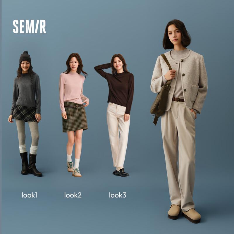 Semir Women's Merino Wool Half-High Neck Base Layer Sweater