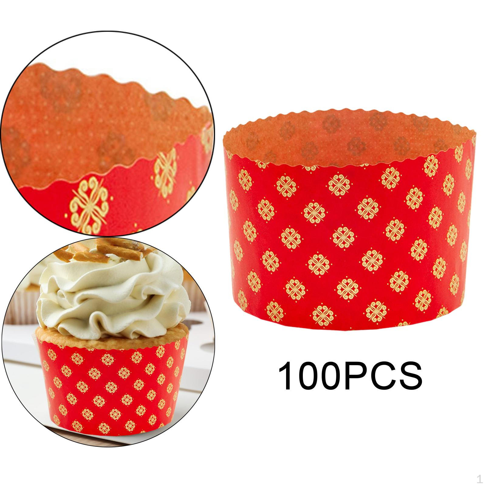 

100 штук формочек для выпечки кексов и маффинов для праздников 9cmx8.5cm_B