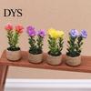 Indoor Artificial Greenery Mini Plants with Vase, Small Fake In Handwoven Seagrass Botanical Home Accents Baskets, Realistic Faux Floral Arrangement