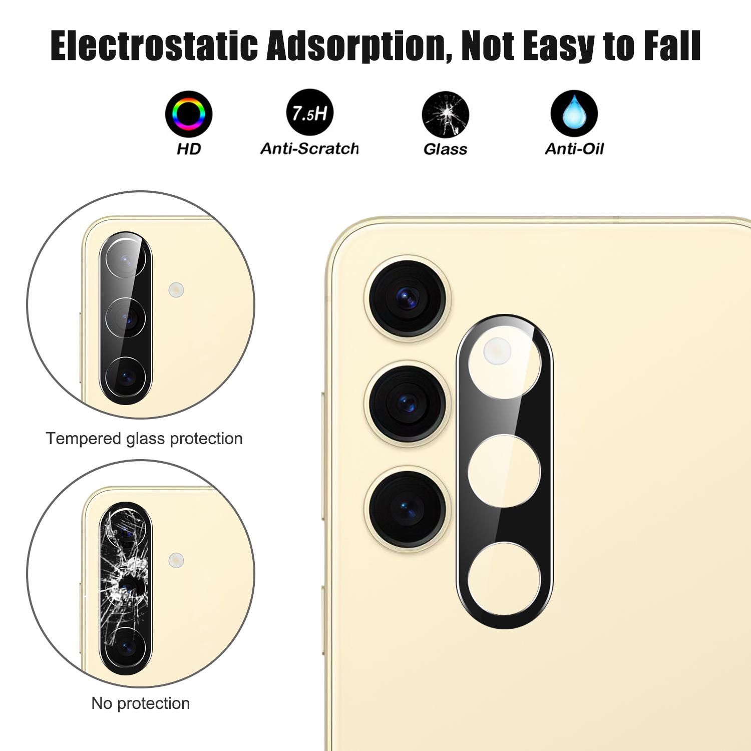 

For Samsung Galaxy S24 FE Camera Lens Protector Black Tempered Glass Lens Film Type A