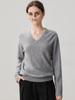Women's V-Neck Sequin Cashmere Sweater - 2026 Autumn/Winter Collection: Elegant, Loose, Warm, Slimming Base Layer.