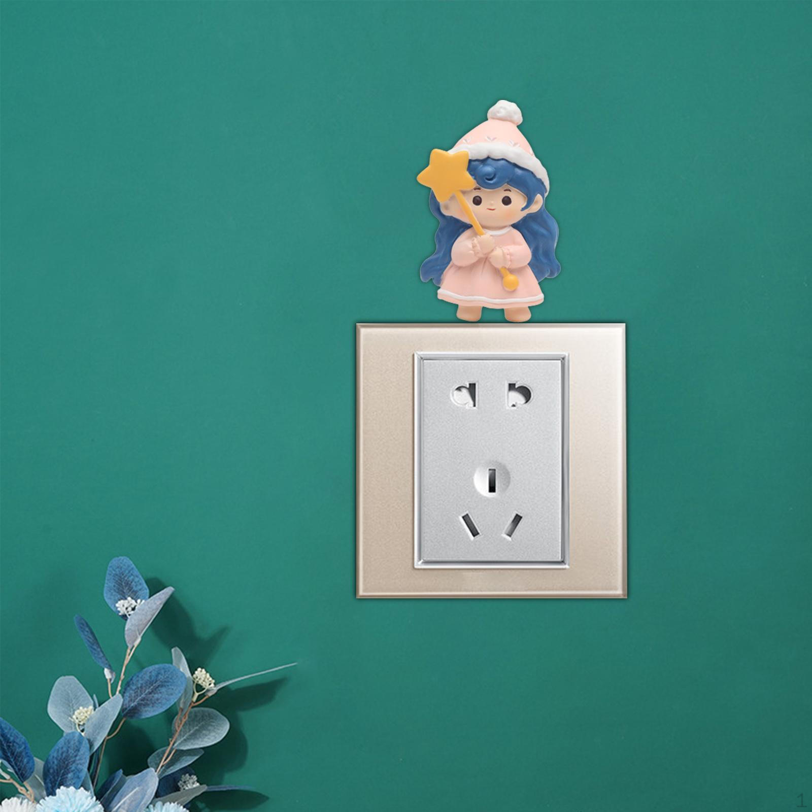 

3D Cute Girl Wall Switch Stickers, Light Decals Frame Sticker for Living Room, 7cmx4cm