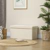 Storage Ottoman, Upholstered Bench with Storage and Lid for Living Room, Bedroom, Hallway, Cream White