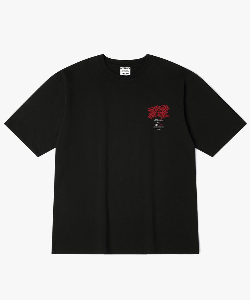 Hilukaakaibeu Kinetic Multi Red Logo Back Print Short Sleeve T-Shirt