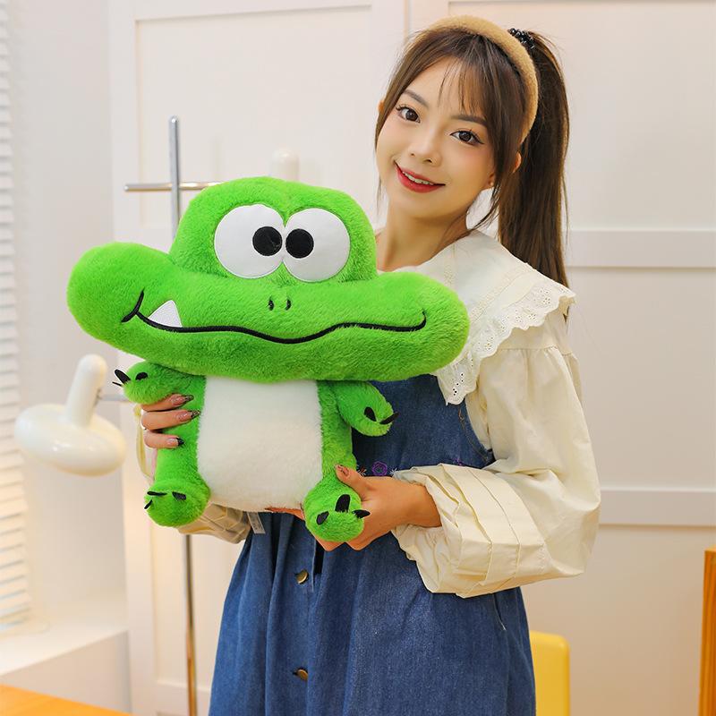 Großes Krokodilkissen Lustige Krokodilpuppe Großäugiges Krokodilkissen Heimdekoration Plüschtier Kissen